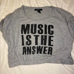 Grey scrunched crop top